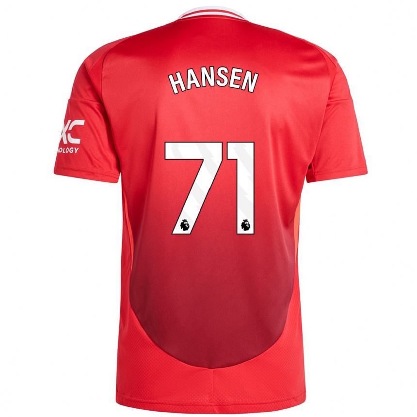 Kids Football Isak Hansen-Aaroen #71 Bright Red Home Jersey 2024/25 T-Shirt Nz