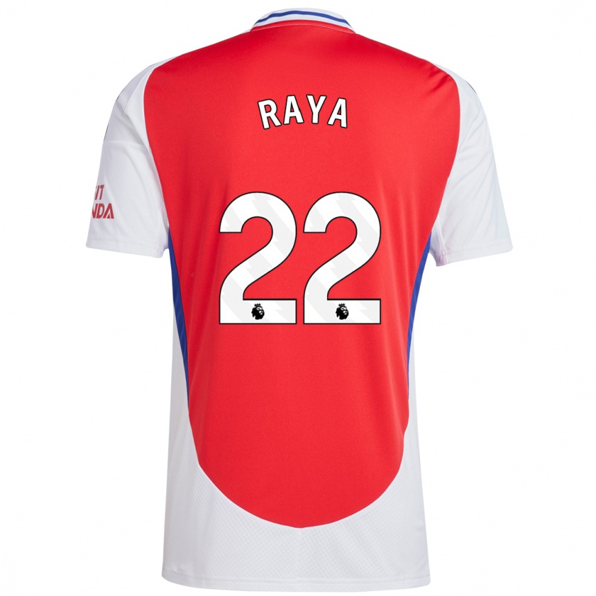 Kids Football David Raya #22 Red White Home Jersey 2024/25 T-Shirt Nz