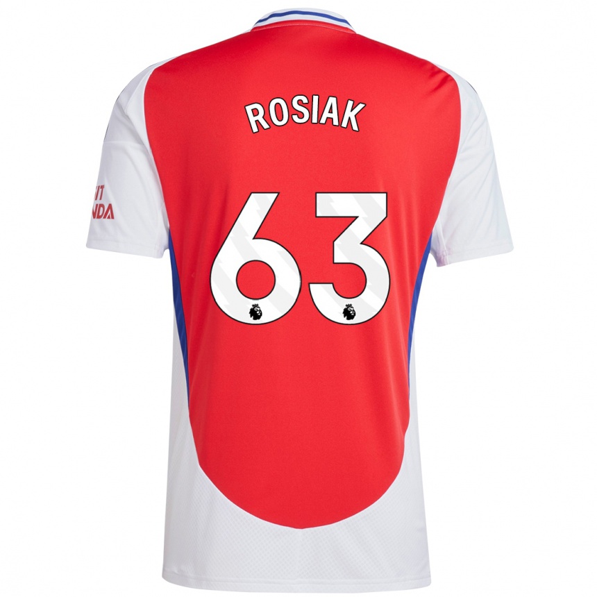 Kids Football Michal Rosiak #63 Red White Home Jersey 2024/25 T-Shirt Nz