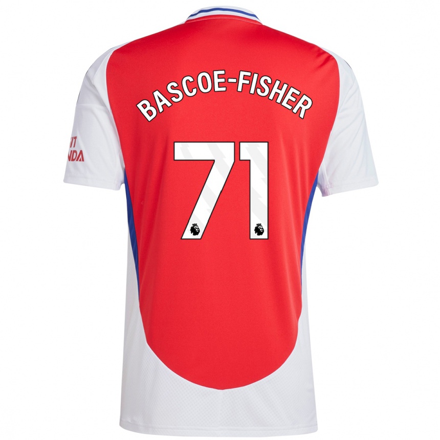 Kids Football Jakai Bascoe-Fisher #71 Red White Home Jersey 2024/25 T-Shirt Nz