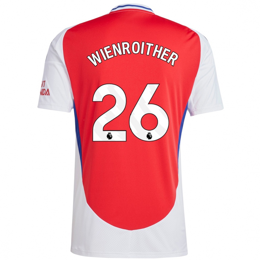 Kids Football Laura Wienroither #26 Red White Home Jersey 2024/25 T-Shirt Nz