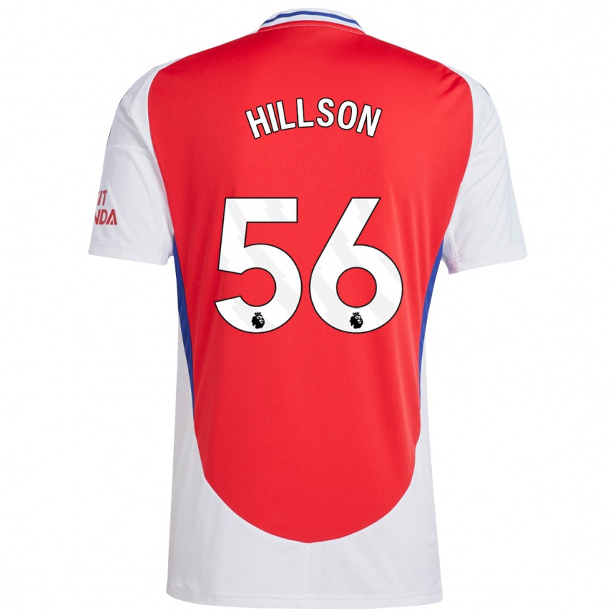 Kids Football James Hillson #56 Red White Home Jersey 2024/25 T-Shirt Nz