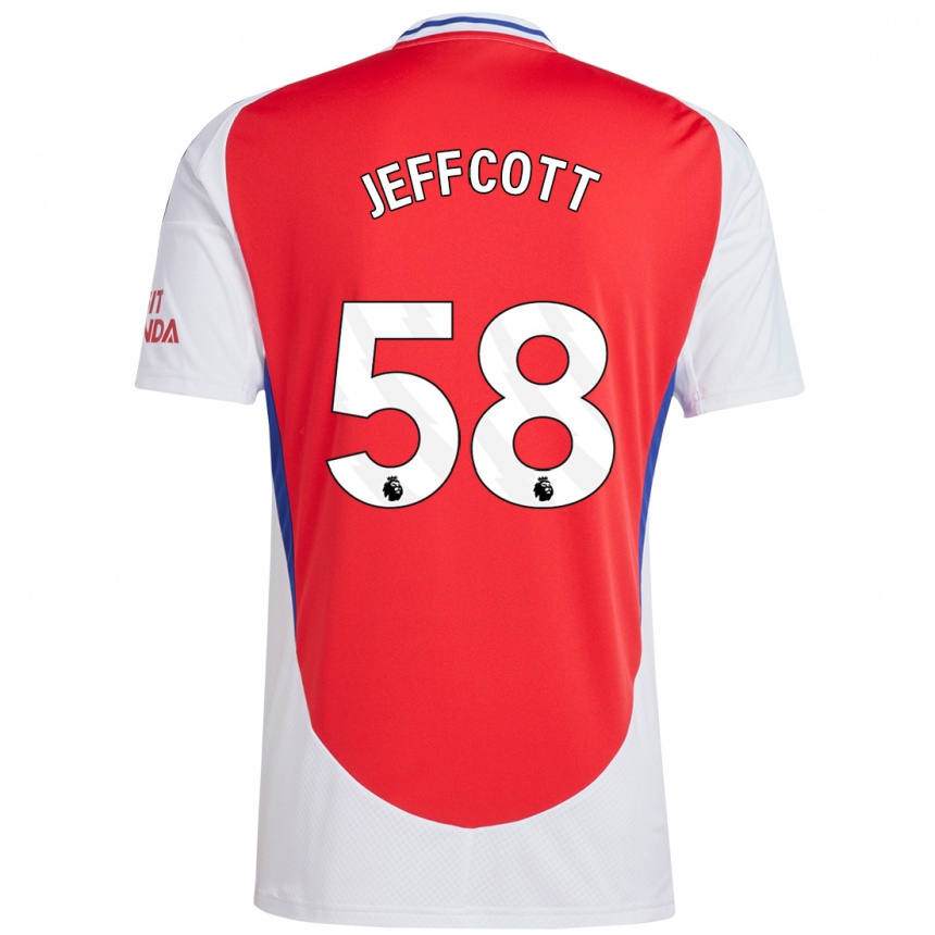 Kids Football Henry Jeffcott #58 Red White Home Jersey 2024/25 T-Shirt Nz