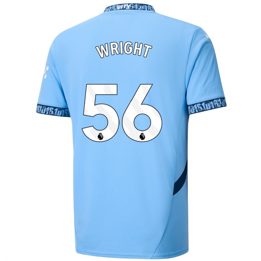 Kids Football Jacob Wright #56 Navy Blue Home Jersey 2024/25 T-Shirt Nz