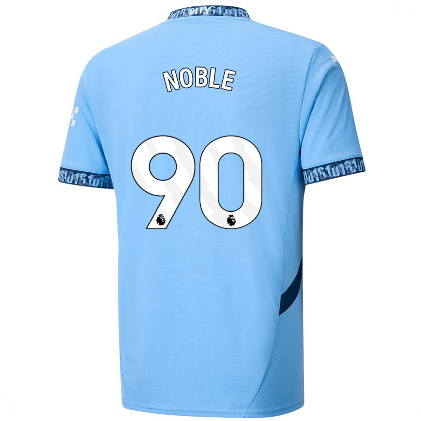 Kids Football Kian Noble #90 Navy Blue Home Jersey 2024/25 T-Shirt Nz