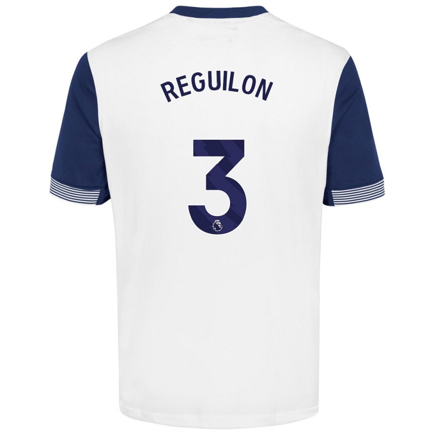 Kids Football Sergio Reguilon #3 White Blue Home Jersey 2024/25 T-Shirt Nz