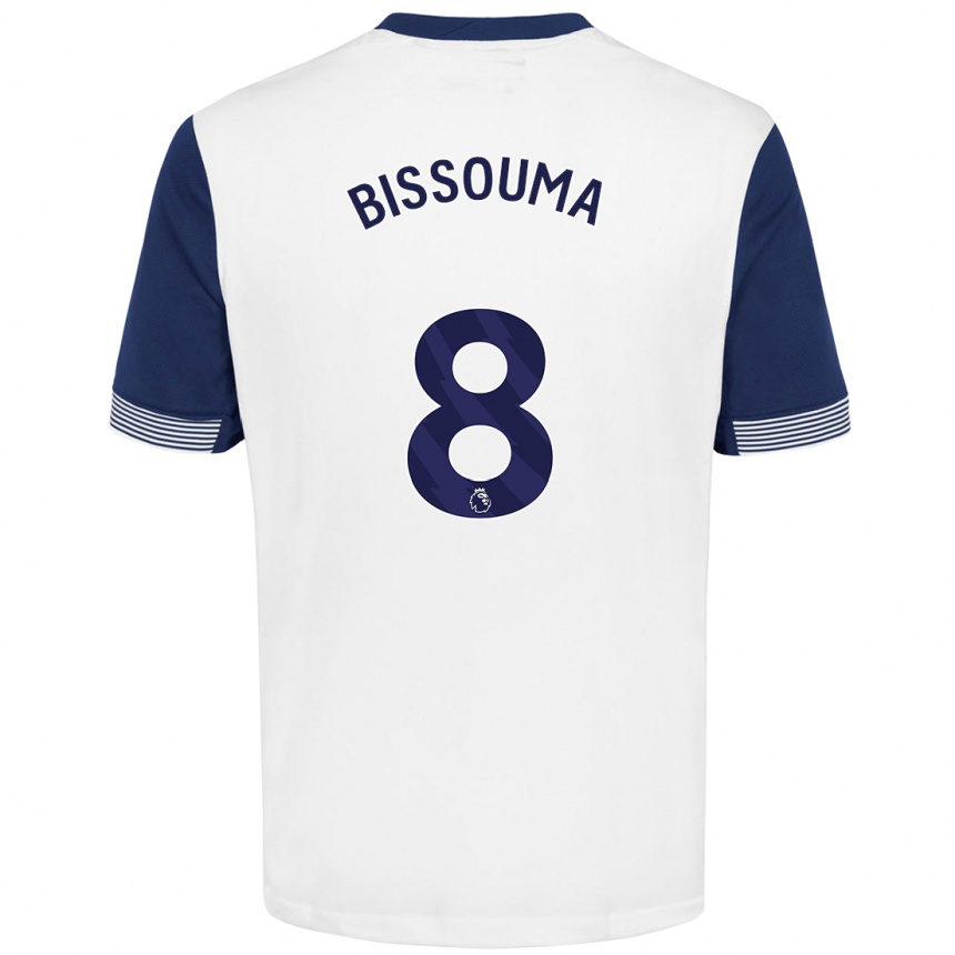 Kids Football Yves Bissouma #8 White Blue Home Jersey 2024/25 T-Shirt Nz