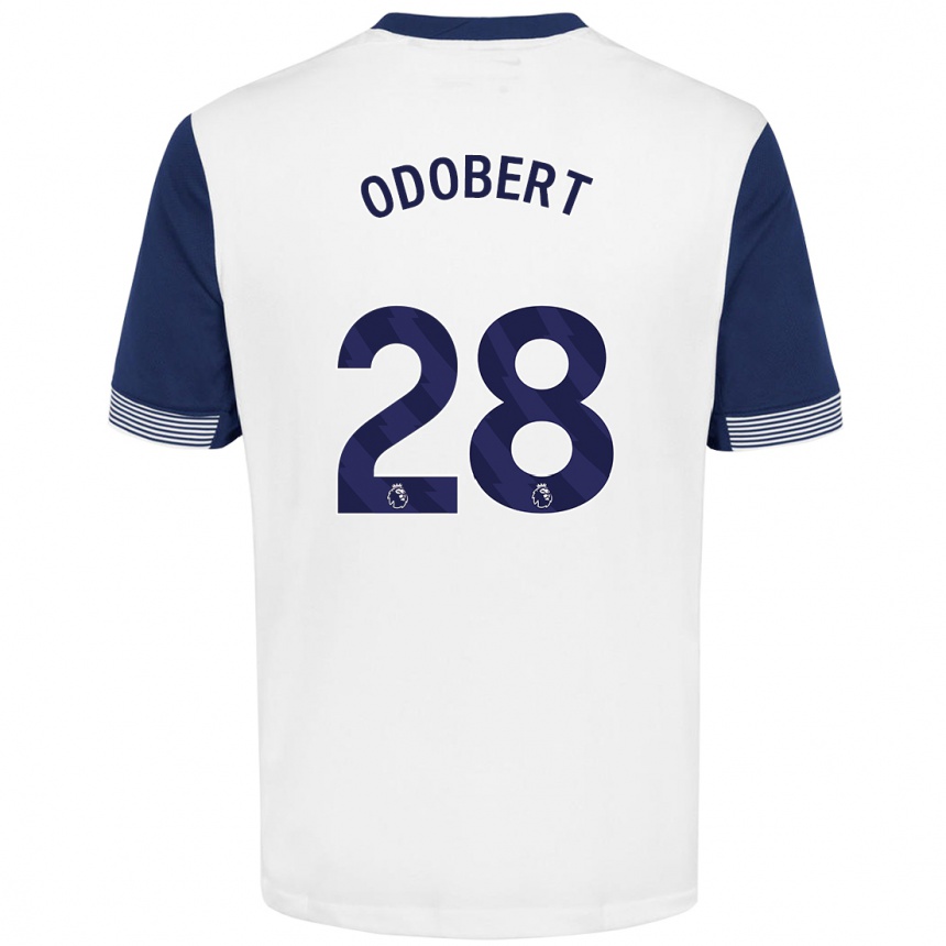 Kids Football Wilson Odobert #28 White Blue Home Jersey 2024/25 T-Shirt Nz