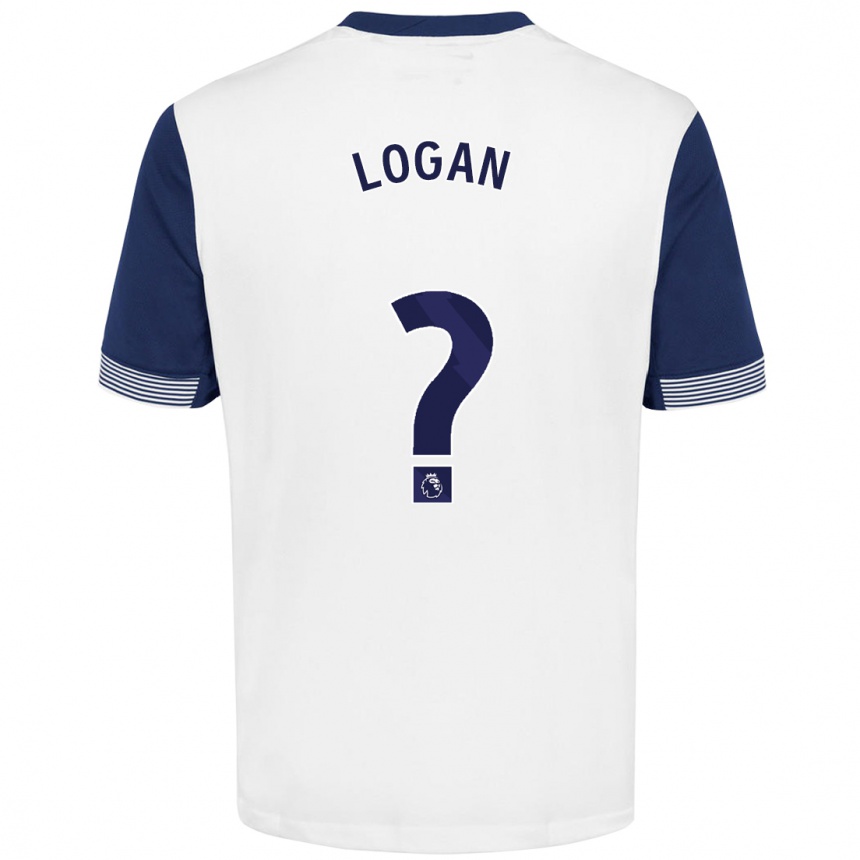 Kids Football Calum Logan #0 White Blue Home Jersey 2024/25 T-Shirt Nz