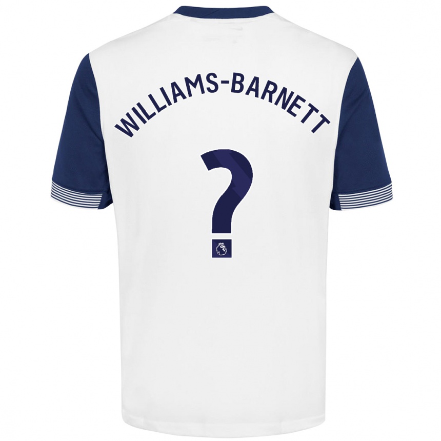 Kids Football Lucá Williams-Barnett #0 White Blue Home Jersey 2024/25 T-Shirt Nz