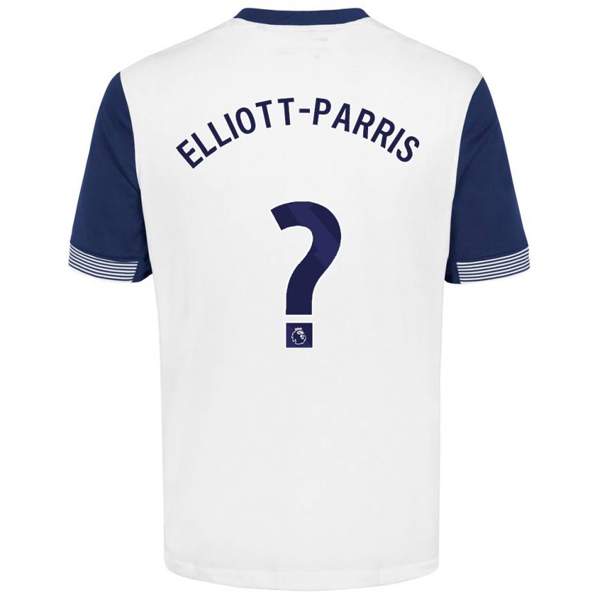 Kids Football Reiss Elliott-Parris #0 White Blue Home Jersey 2024/25 T-Shirt Nz