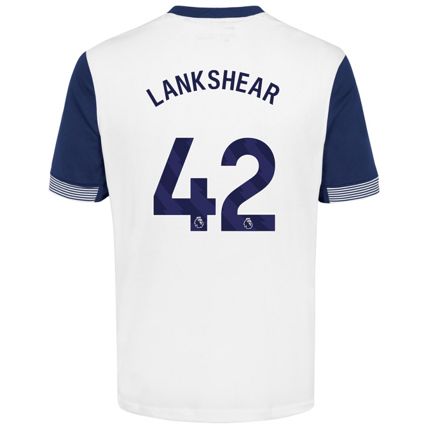 Kids Football Will Lankshear #42 White Blue Home Jersey 2024/25 T-Shirt Nz