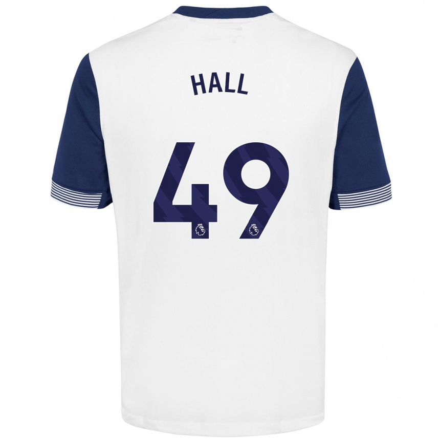 Kids Football Tyrese Hall #49 White Blue Home Jersey 2024/25 T-Shirt Nz