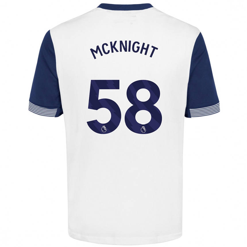 Kids Football Maxwell Mcknight #58 White Blue Home Jersey 2024/25 T-Shirt Nz