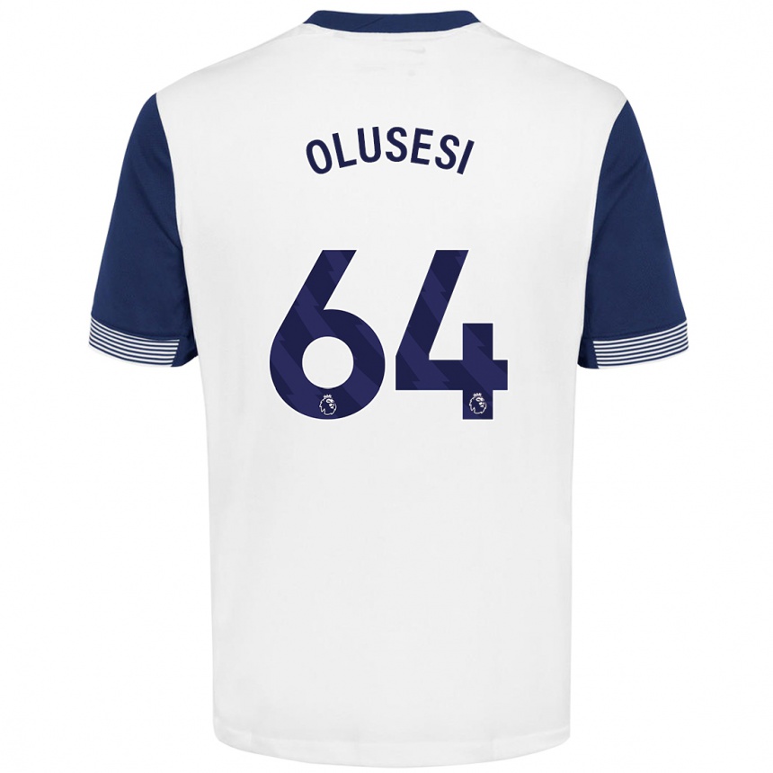 Kids Football Callum Olusesi #64 White Blue Home Jersey 2024/25 T-Shirt Nz