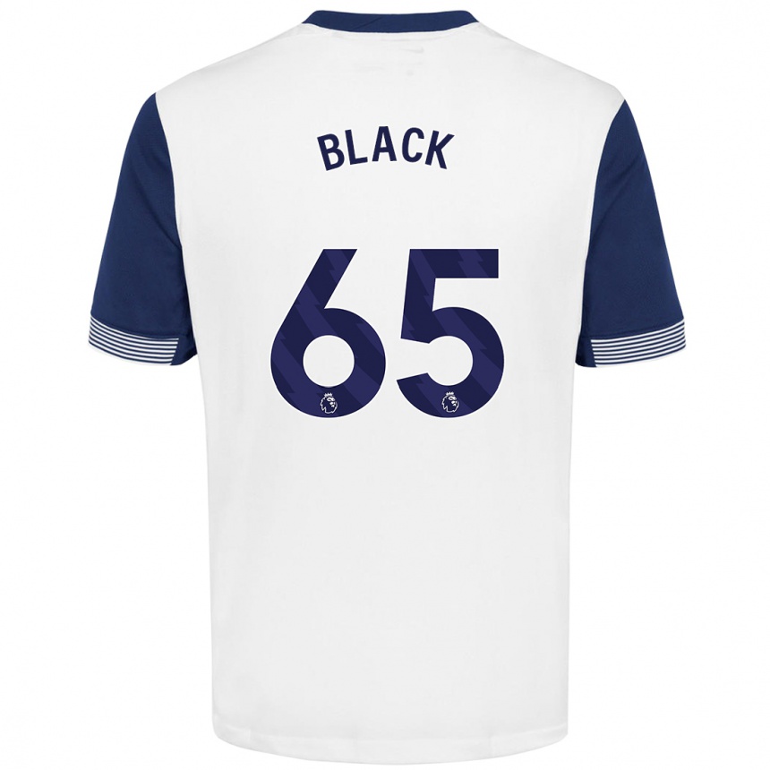 Kids Football Leo Black #65 White Blue Home Jersey 2024/25 T-Shirt Nz