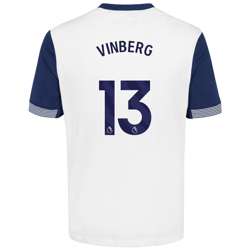 Kids Football Matilda Vinberg #13 White Blue Home Jersey 2024/25 T-Shirt Nz