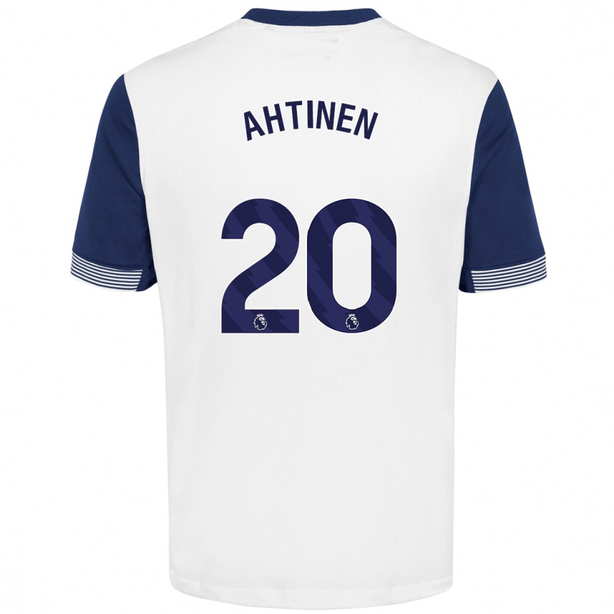 Kids Football Olga Ahtinen #20 White Blue Home Jersey 2024/25 T-Shirt Nz