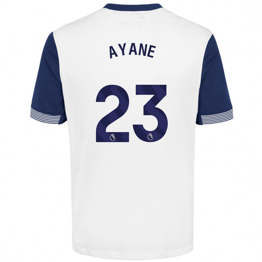 Kids Football Rosella Ayane #23 White Blue Home Jersey 2024/25 T-Shirt Nz