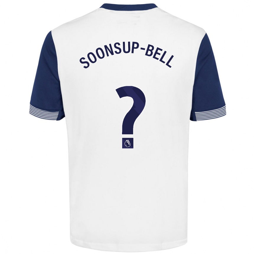 Kids Football Jude Soonsup-Bell #0 White Blue Home Jersey 2024/25 T-Shirt Nz