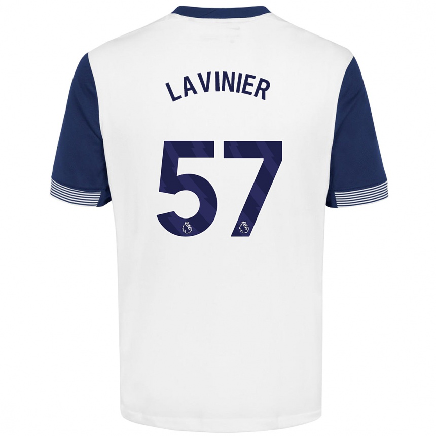 Kids Football Marcel Lavinier #57 White Blue Home Jersey 2024/25 T-Shirt Nz