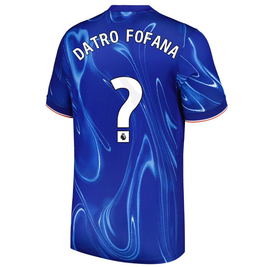 Kids Football David Datro Fofana #0 Blue White Home Jersey 2024/25 T-Shirt Nz