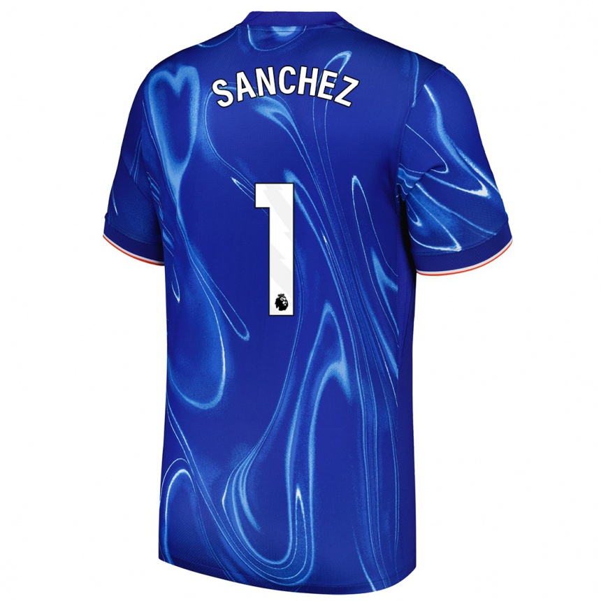 Kids Football Robert Sánchez #1 Blue White Home Jersey 2024/25 T-Shirt Nz