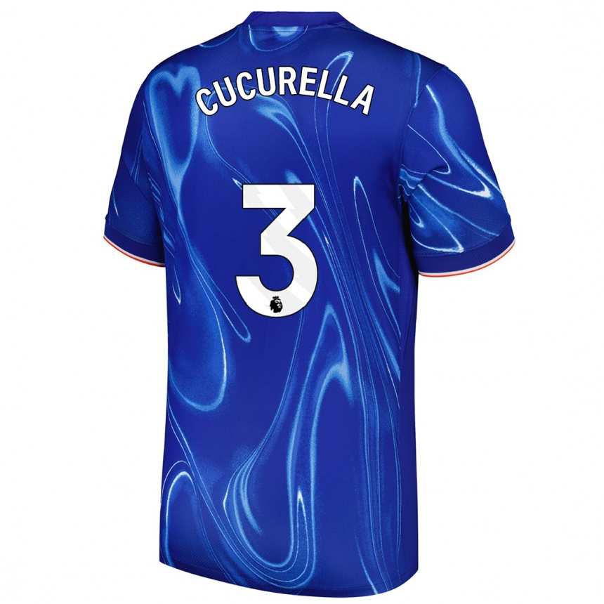 Kids Football Marc Cucurella #3 Blue White Home Jersey 2024/25 T-Shirt Nz