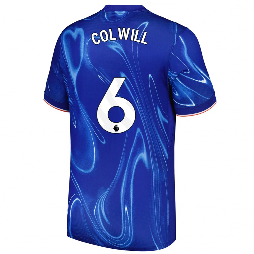 Kids Football Levi Colwill #6 Blue White Home Jersey 2024/25 T-Shirt Nz