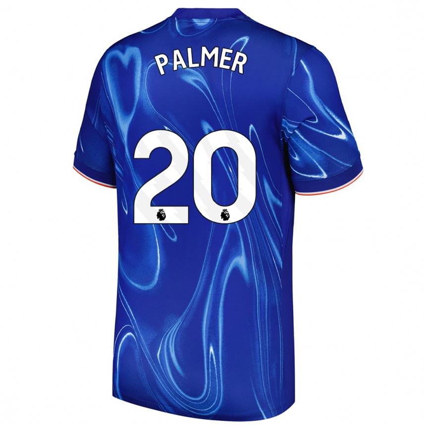 Kids Football Cole Palmer #20 Blue White Home Jersey 2024/25 T-Shirt Nz