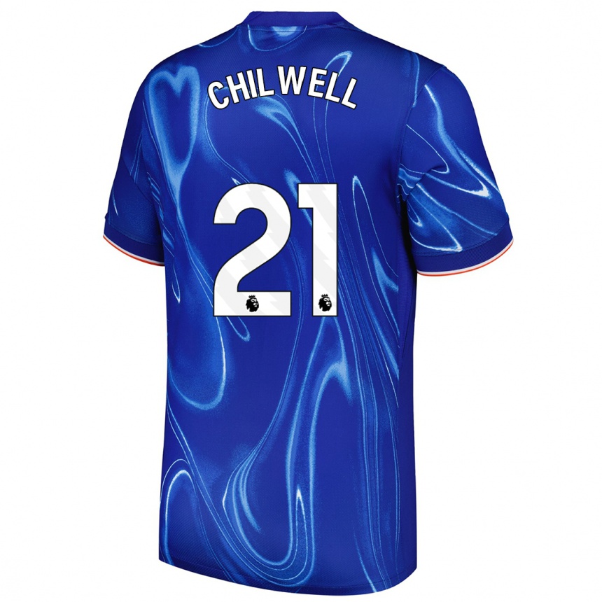 Kids Football Ben Chilwell #21 Blue White Home Jersey 2024/25 T-Shirt Nz