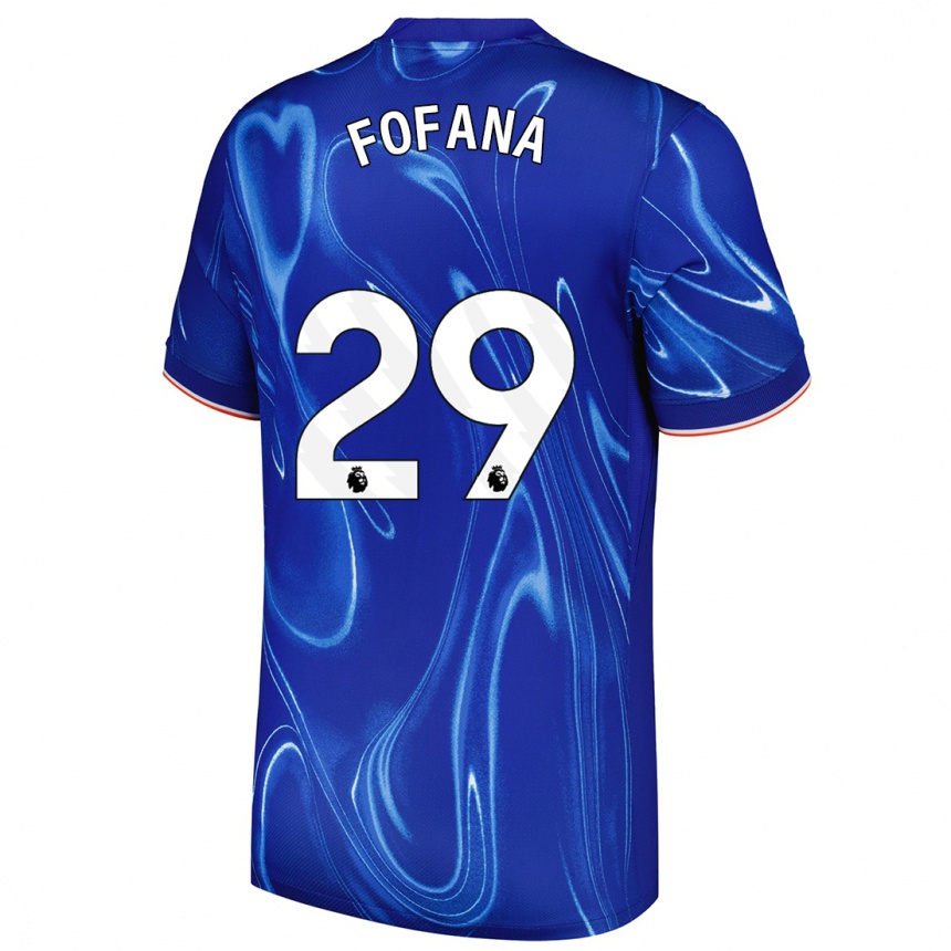 Kids Football Wesley Fofana #29 Blue White Home Jersey 2024/25 T-Shirt Nz