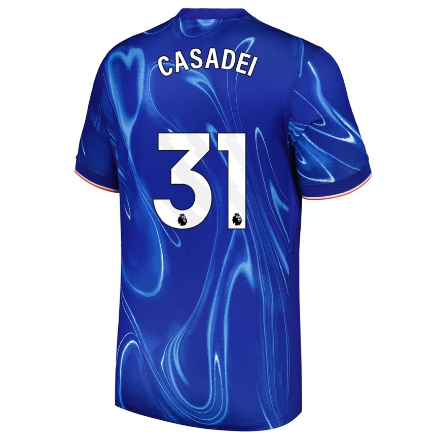 Kids Football Cesare Casadei #31 Blue White Home Jersey 2024/25 T-Shirt Nz