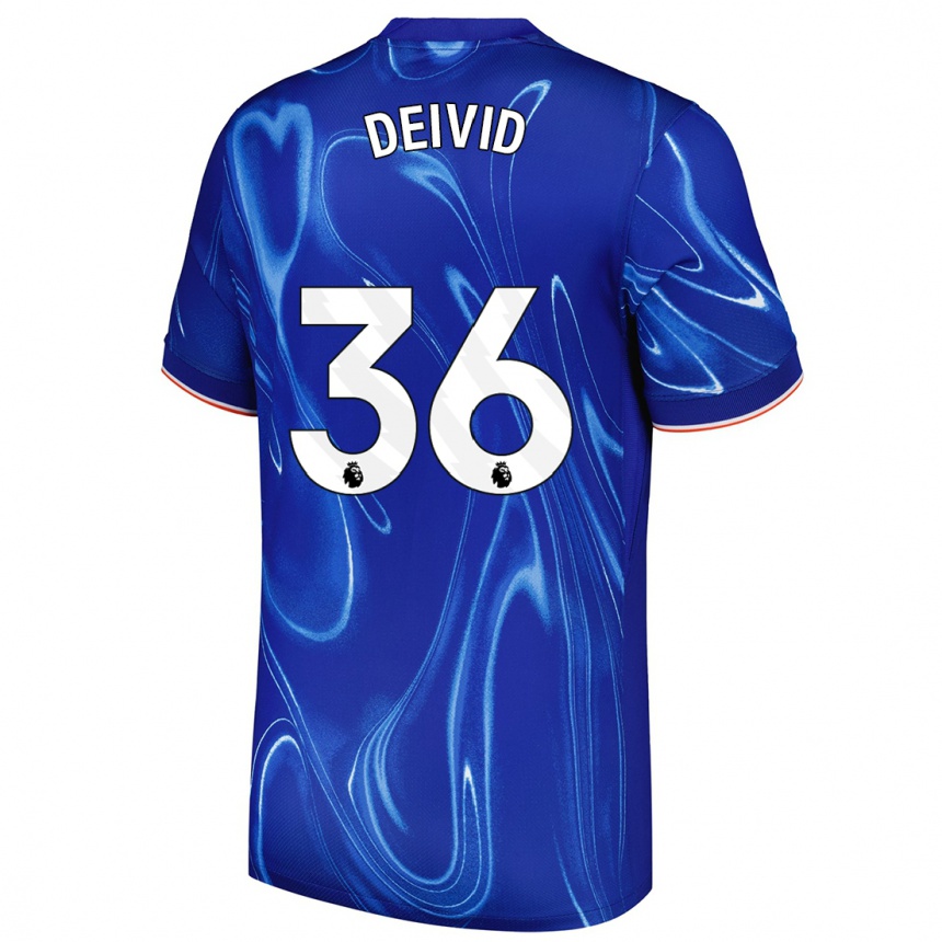 Kids Football Deivid Washington #36 Blue White Home Jersey 2024/25 T-Shirt Nz