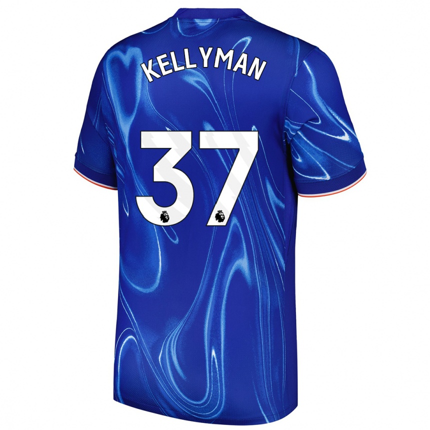 Kids Football Omari Kellyman #37 Blue White Home Jersey 2024/25 T-Shirt Nz