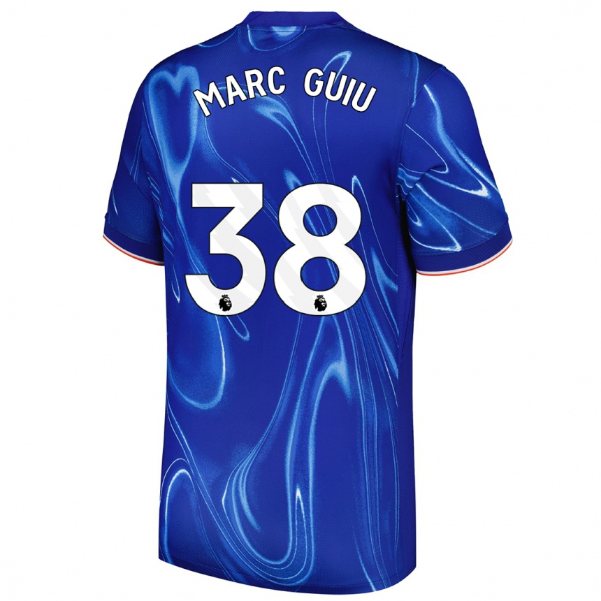 Kids Football Marc Guiu #38 Blue White Home Jersey 2024/25 T-Shirt Nz