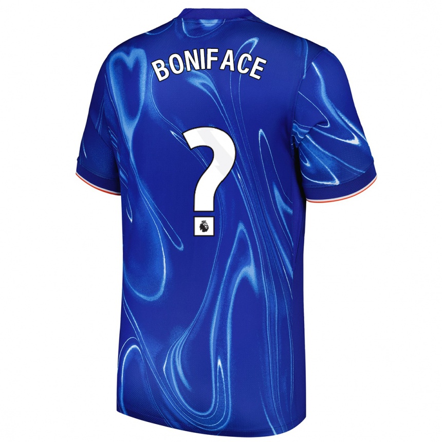 Kids Football Somto Boniface #0 Blue White Home Jersey 2024/25 T-Shirt Nz