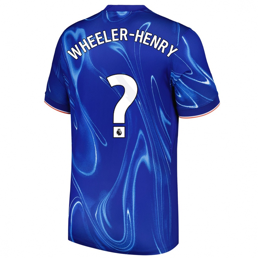 Kids Football Joseph Wheeler-Henry #0 Blue White Home Jersey 2024/25 T-Shirt Nz