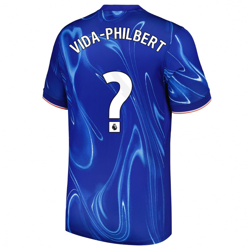 Kids Football Joel Vida-Philbert #0 Blue White Home Jersey 2024/25 T-Shirt Nz