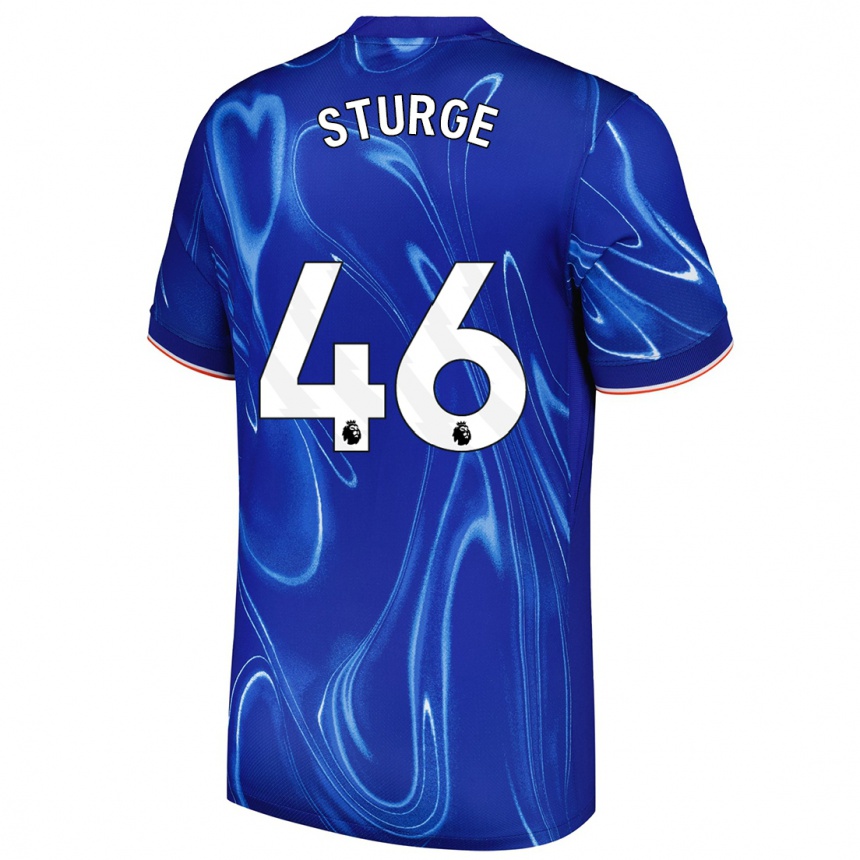 Kids Football Zak Sturge #46 Blue White Home Jersey 2024/25 T-Shirt Nz