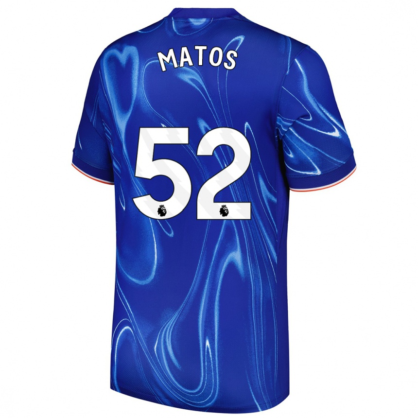 Kids Football Alex Matos #52 Blue White Home Jersey 2024/25 T-Shirt Nz