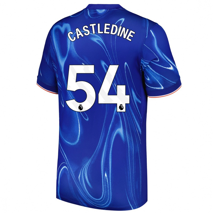 Kids Football Leo Castledine #54 Blue White Home Jersey 2024/25 T-Shirt Nz