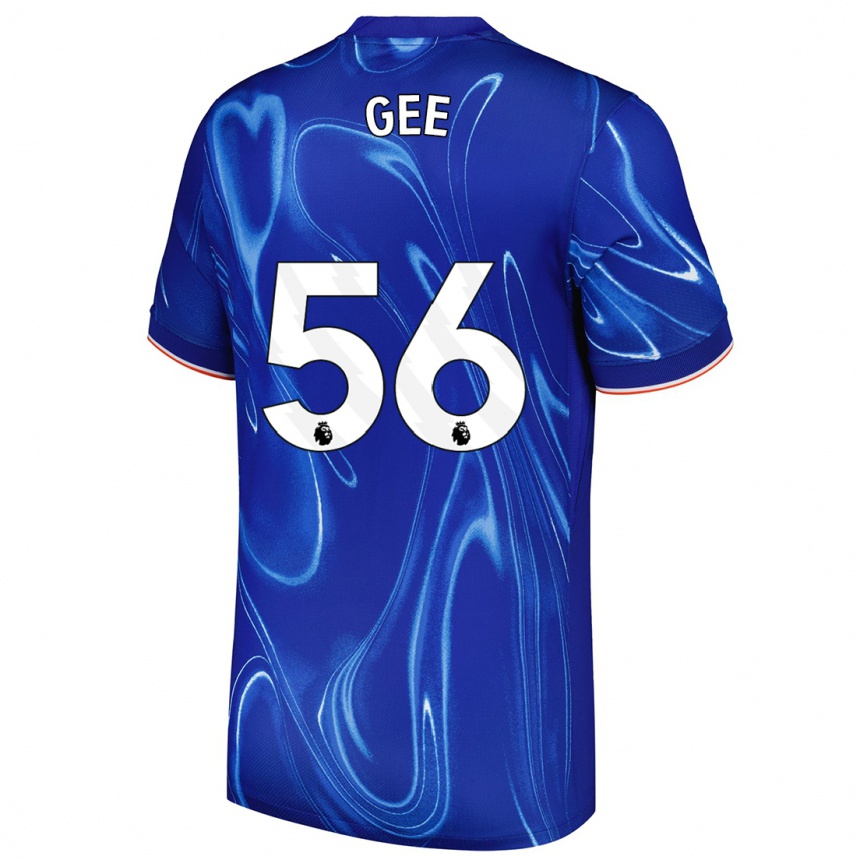 Kids Football Billy Gee #56 Blue White Home Jersey 2024/25 T-Shirt Nz