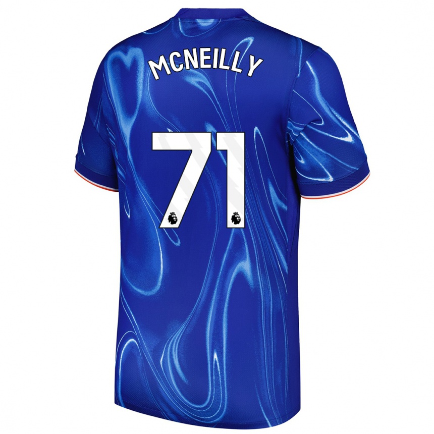 Kids Football Donnell Mcneilly #71 Blue White Home Jersey 2024/25 T-Shirt Nz