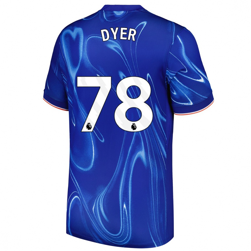 Kids Football Kiano Dyer #78 Blue White Home Jersey 2024/25 T-Shirt Nz