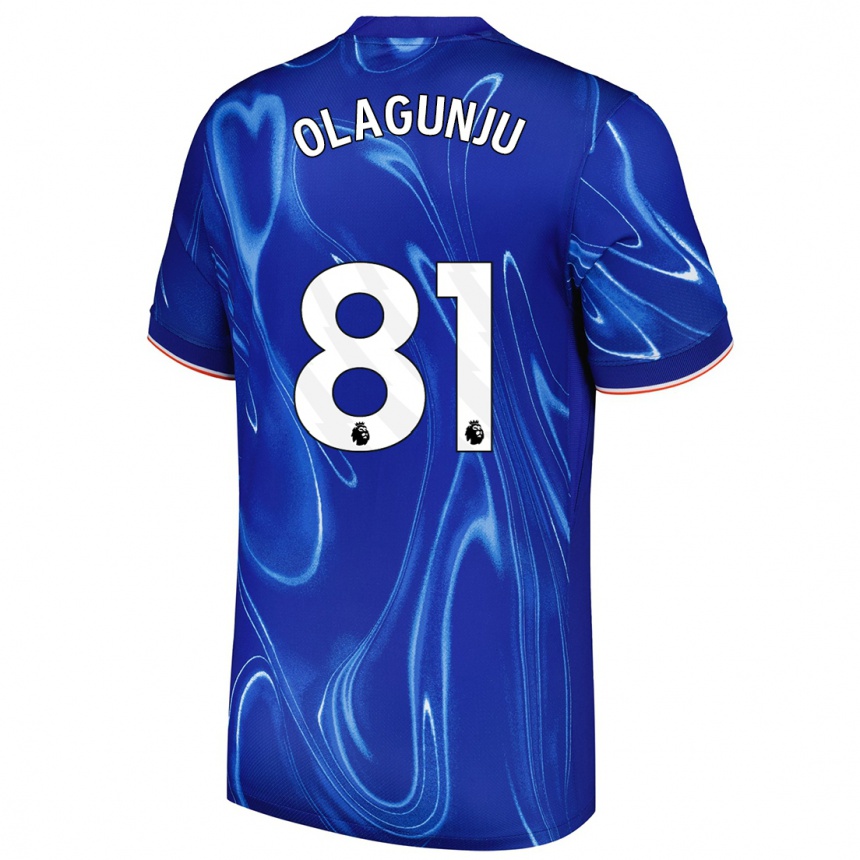 Kids Football Saheed Olagunju #81 Blue White Home Jersey 2024/25 T-Shirt Nz