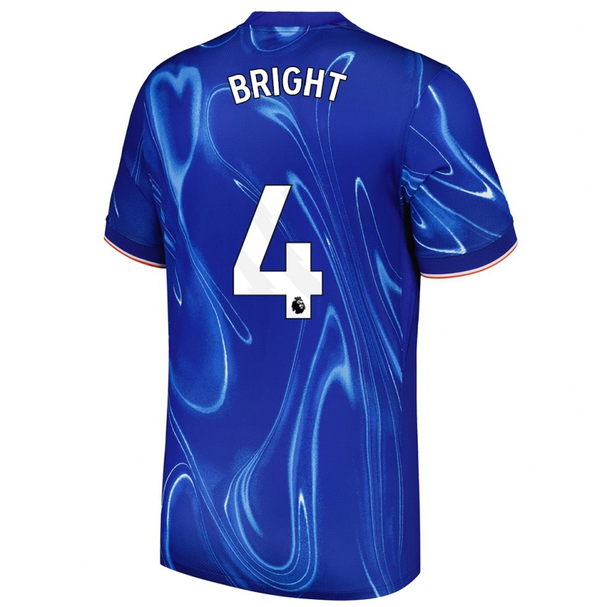 Kids Football Millie Bright #4 Blue White Home Jersey 2024/25 T-Shirt Nz