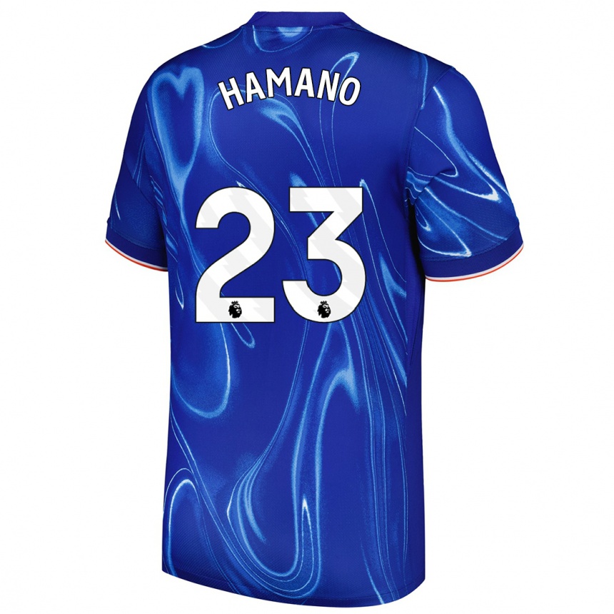 Kids Football Maika Hamano #23 Blue White Home Jersey 2024/25 T-Shirt Nz