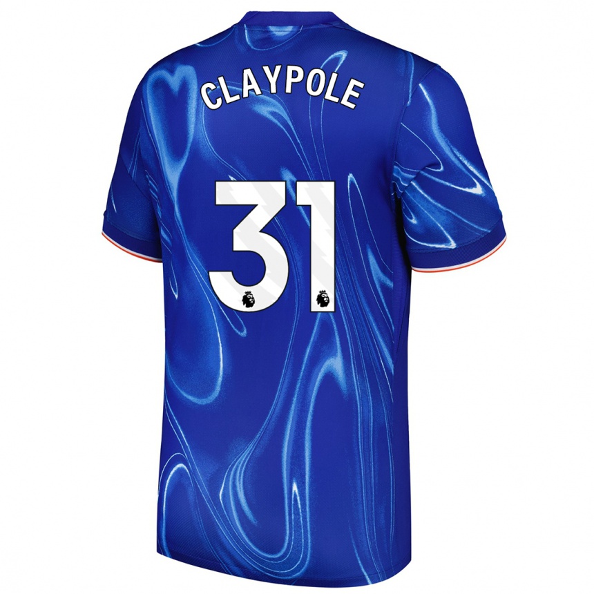 Kids Football Aimee Claypole #31 Blue White Home Jersey 2024/25 T-Shirt Nz