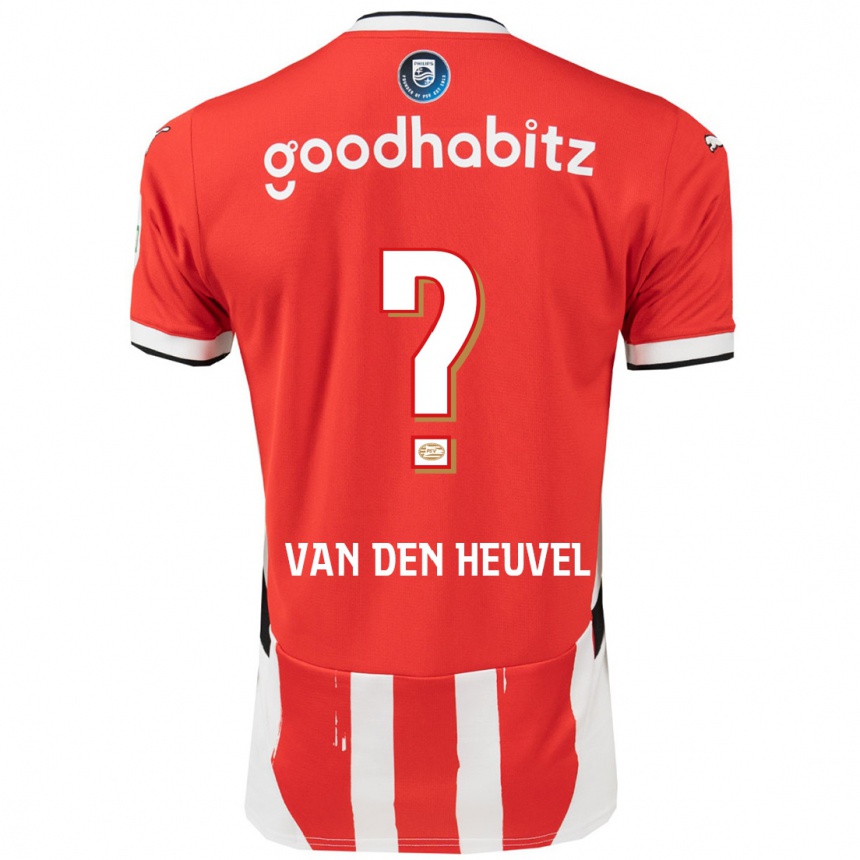 Kids Football Tim Van Den Heuvel #0 Red White Home Jersey 2024/25 T-Shirt Nz